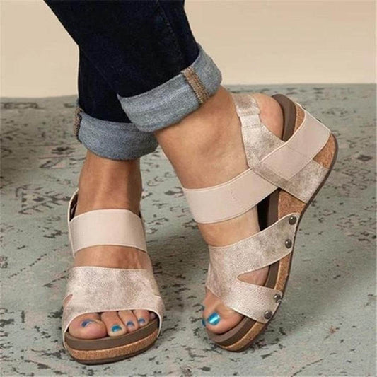 Muffin thick platform wedge sandals - Mubimart