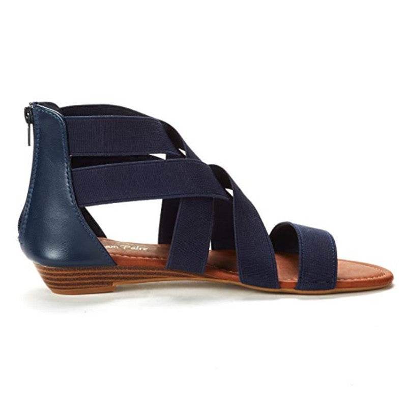 Cross Strap Wedge Sandals - Mubimart