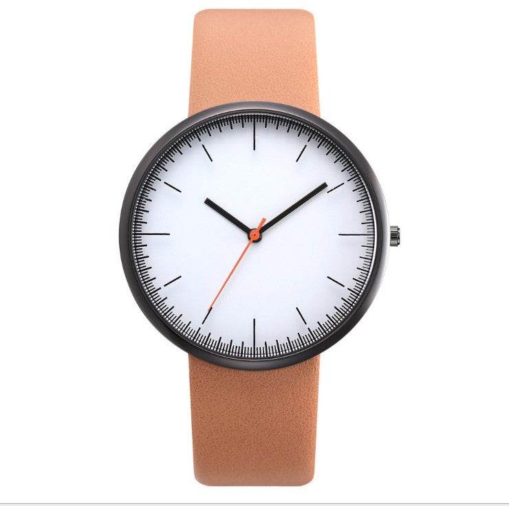 Women Watch Gray Contrast Leather Quartz Watch Women Watches Lovers Unisex Casual Ladies Wrist Watch Clock Relogio Feminino - Mubimart