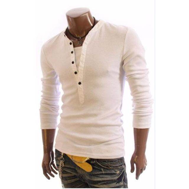 British Style Mens V-neck T-Shirt - Mubimart