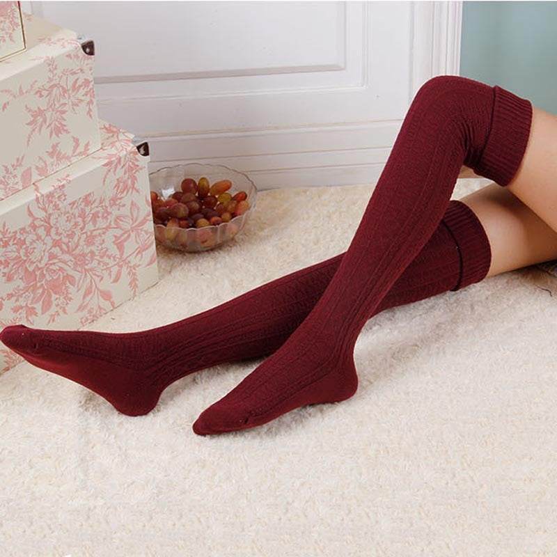 Long knee stockings high tube stockings Japanese women's socks stacked stockings thigh socks - Mubimart