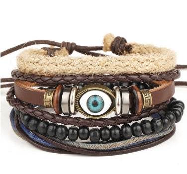 Fashion Beaded Leather Bracelets And Bracelets - Mubimart