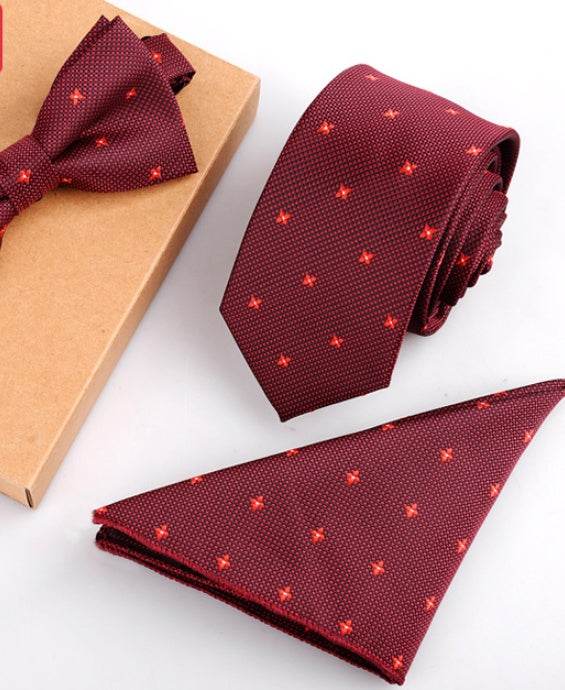 Slim Necktie Set Men Three-piece bow tie - Mubimart