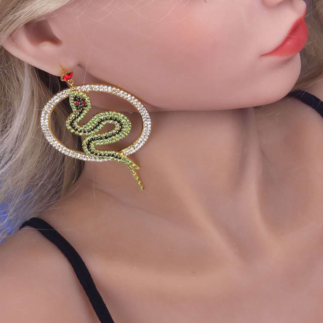 Diamond hoop earrings - Mubimart