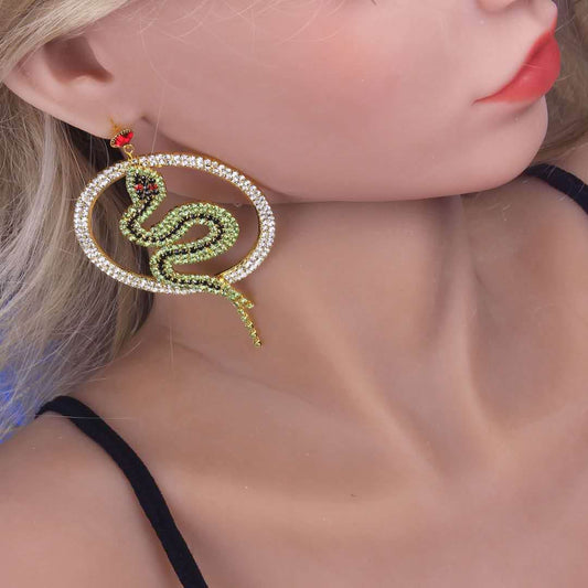 Diamond hoop earrings - Mubimart