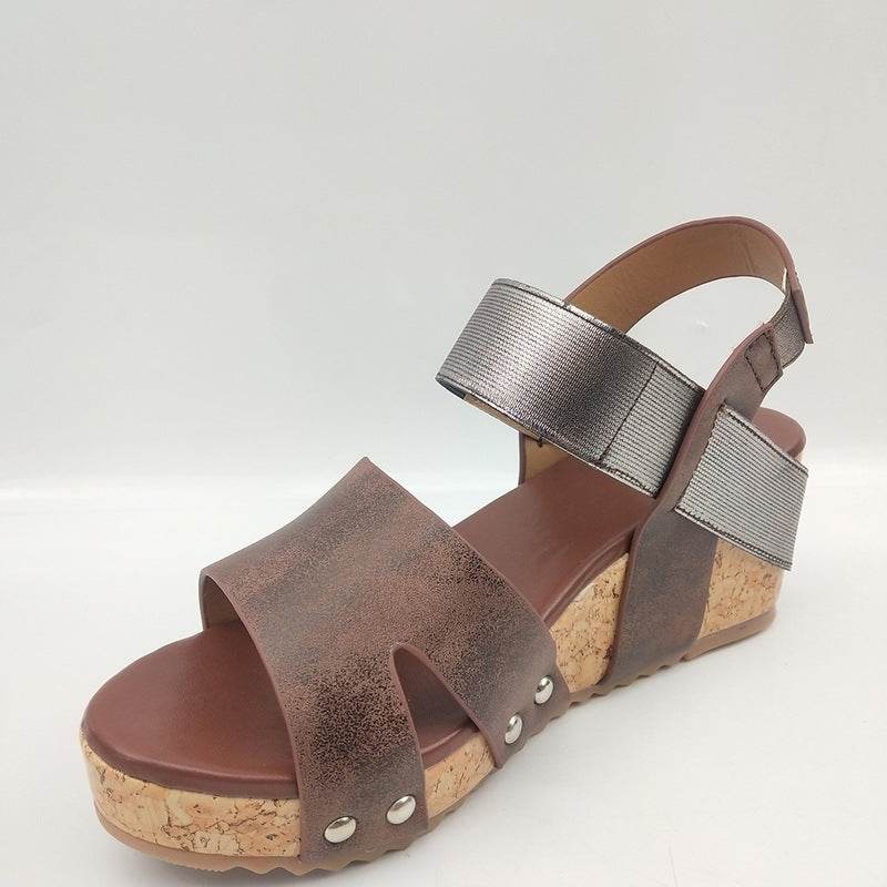 Wedge heel Roman women's high heel sandals - Mubimart