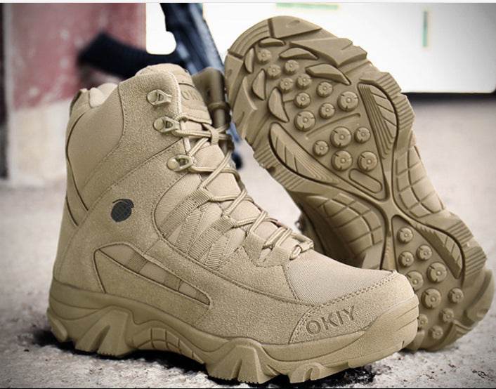 Breathable High Top Outdoor Hiking Tactical Boots Desert Boots - Mubimart