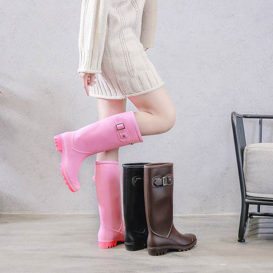 High rain boots buckle - Mubimart