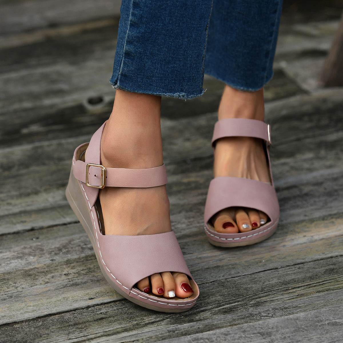 Sandalswomen's Beach Toe Wedge Sandals - Mubimart