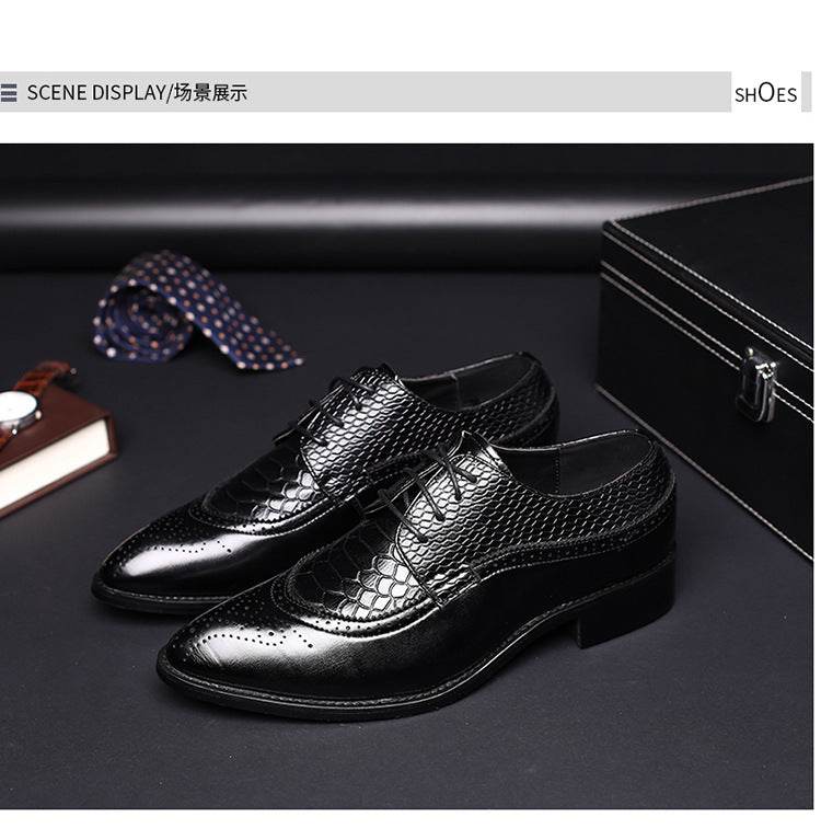 new spring men flats lace up male business oxfords men leather shoes - Mubimart