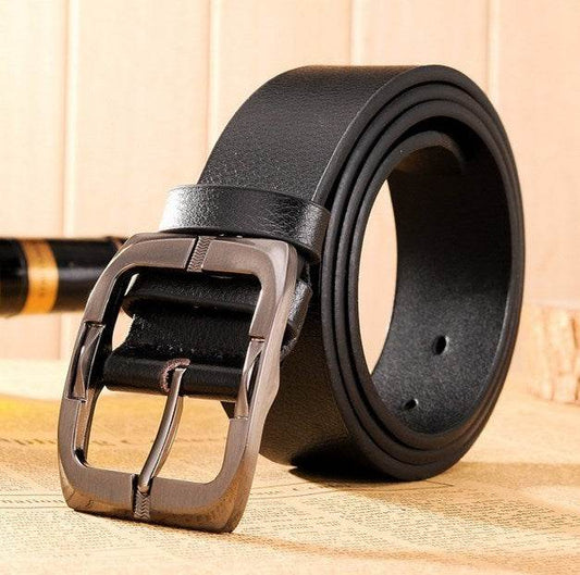 New Brand High Quality Men's Belts Luxury Brand Leather Belt Pin Buckle Black Business Pants Belt Belt Men's Belt - Mubimart
