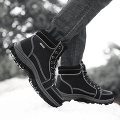 Herrenstiefel Winter Schnee Outdoor Stiefeletten für Männer Super warme Stiefel Leder rutschfeste Arbeitsschuhe