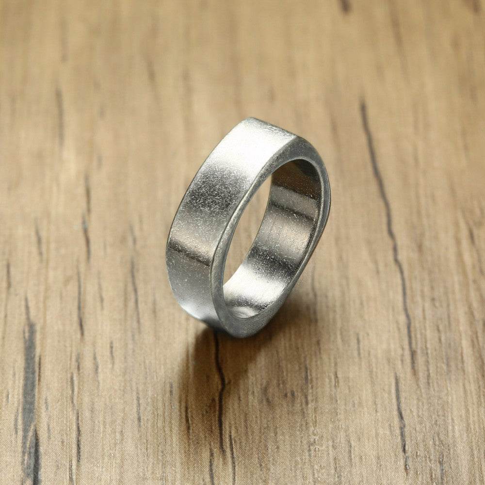 Square Stainless Steel Titanium Steel Ring For Men - Mubimart