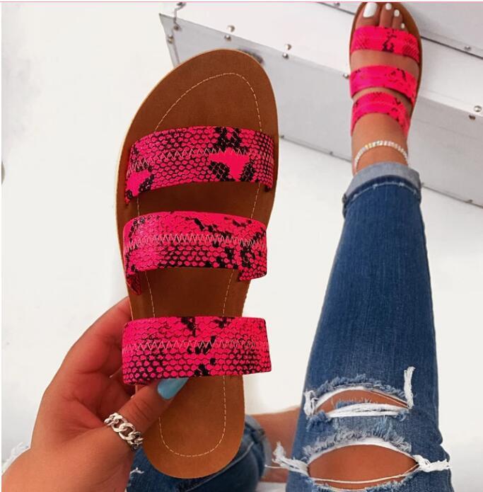 Snakeskin Flat Sandals