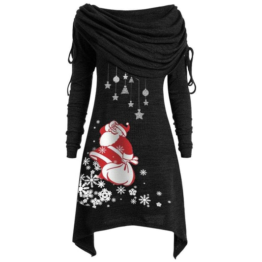 Pleated collar long Tunic - Mubimart