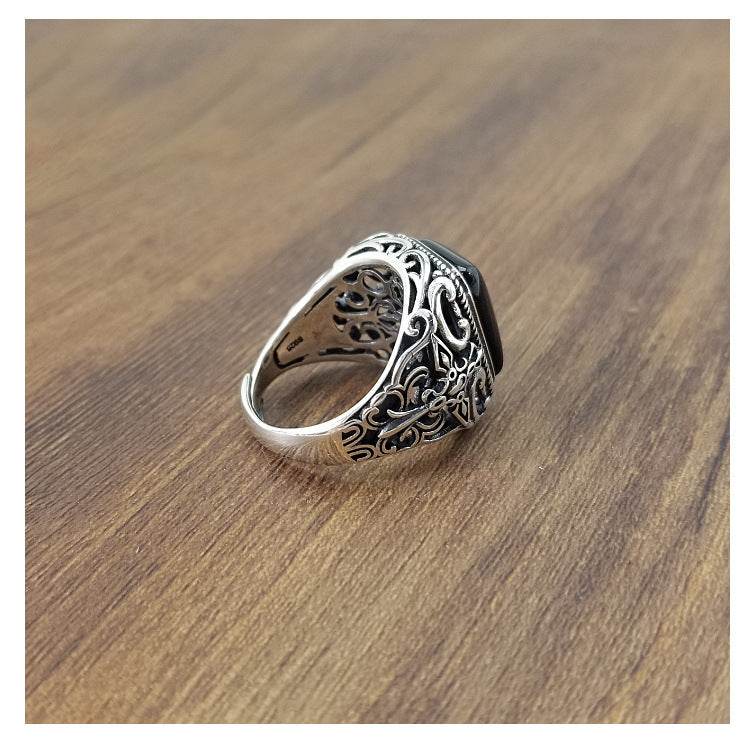 S925 sterling silver ring male ring - Mubimart
