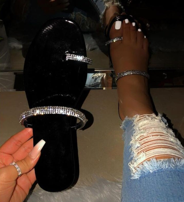 Diamond flat sandals slippers