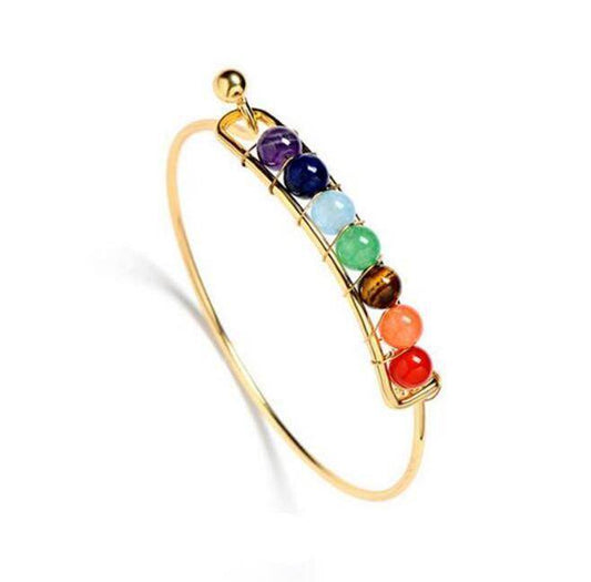 Boho charm silver bracelets natural stones beads bracelet 7 chakra healing balance bracelets bracelets jewelry gifts for women - Mubimart
