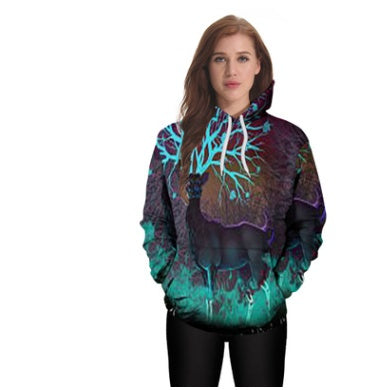 Psychedelic Deer 3D Hoodie Sweatshirts - Mubimart - Sweatshirts 