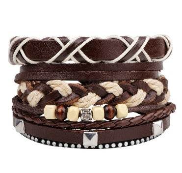 Fashion Beaded Leather Bracelets And Bracelets - Mubimart