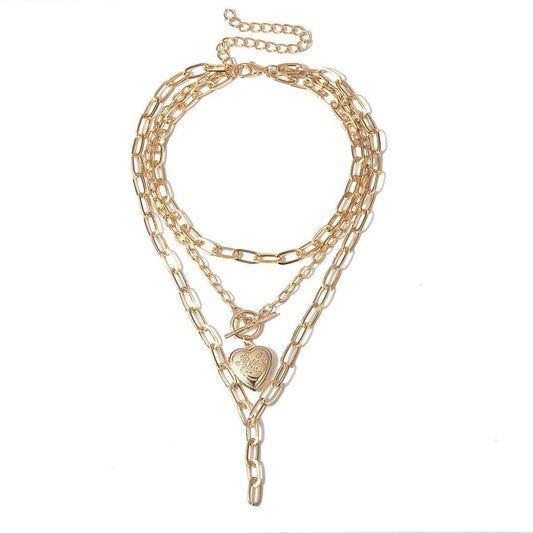 Creative Geometric Thick Chain Tassel Necklace Women - Mubimart
