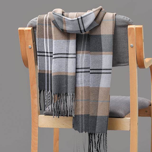 Mens And Girls Neckwear Cashmere Check Childrens Scarf - Mubimart