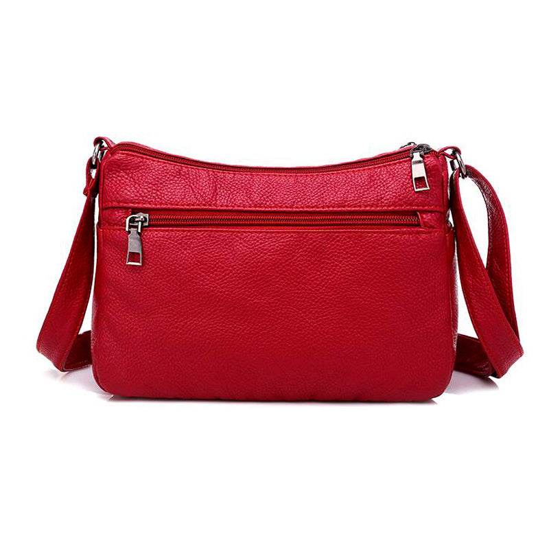 Fashion Women Soft Leather Shoulder Bag - Mubimart