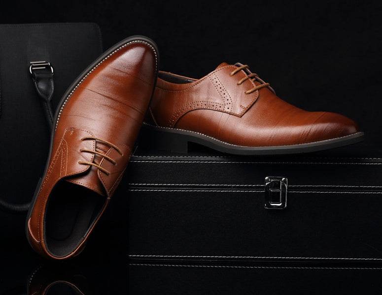 Men's leather shoes men's shoes dress business shoes large size men's shoes casual shoes - Mubimart