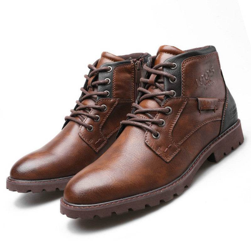 winter men warm shoes martin boots snow boots - Mubimart