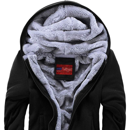 Plus Fleece Sweater Men S Casual Sport Fleece Hooded Jackets - Mubimart