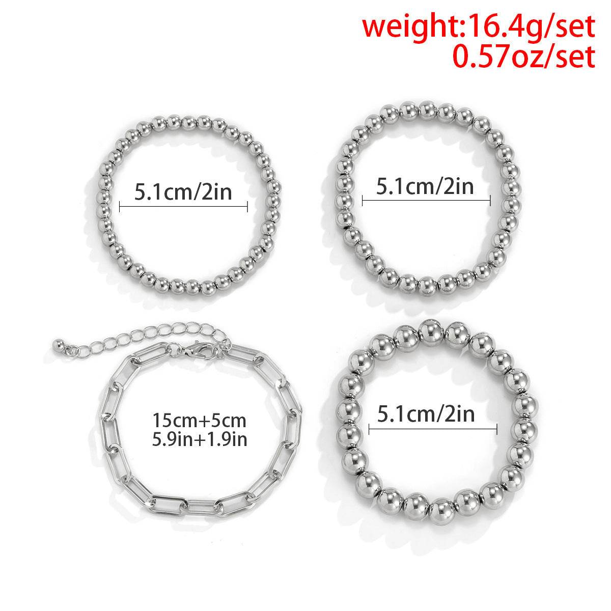 Street Shooting Personality Stacking Woven Beaded Bracelet Women - Mubimart