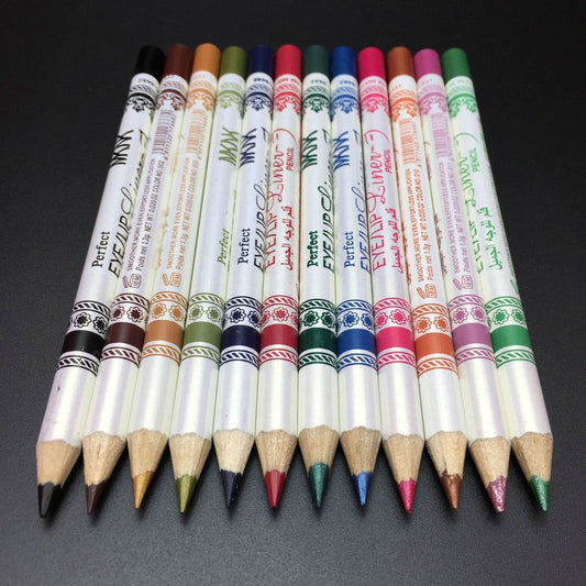 Cosmetics 12 Colors Glitter Lip liner Eye Shadow Eyeliner Pencil Pen Makeup - Mubimart