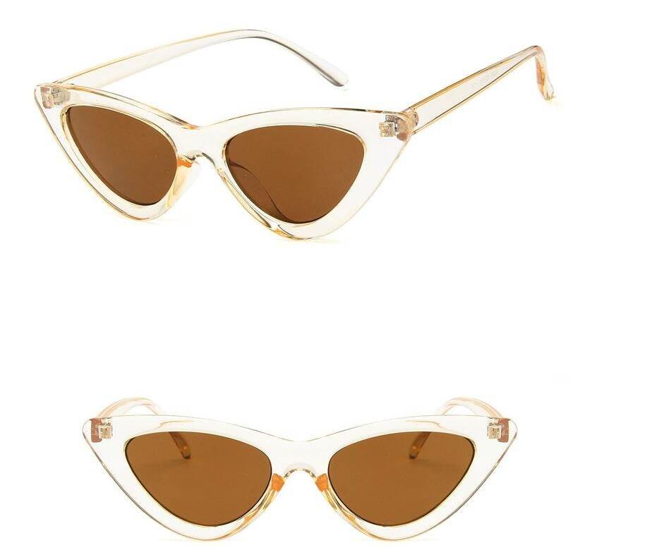 Korean version of the retro retro Harajuku cat eye sunglasses female triangle hip hop European and American net red sunglasses female ins glasses - Mubimart