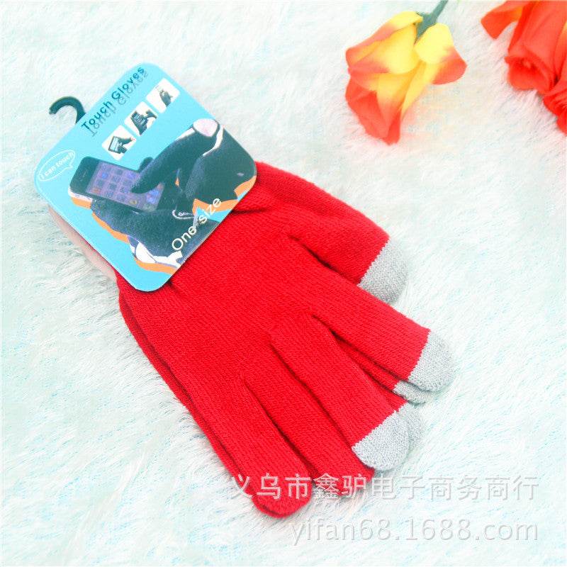 Touch screen gloves warm knit wool touch screen gloves winter touch gloves - Mubimart