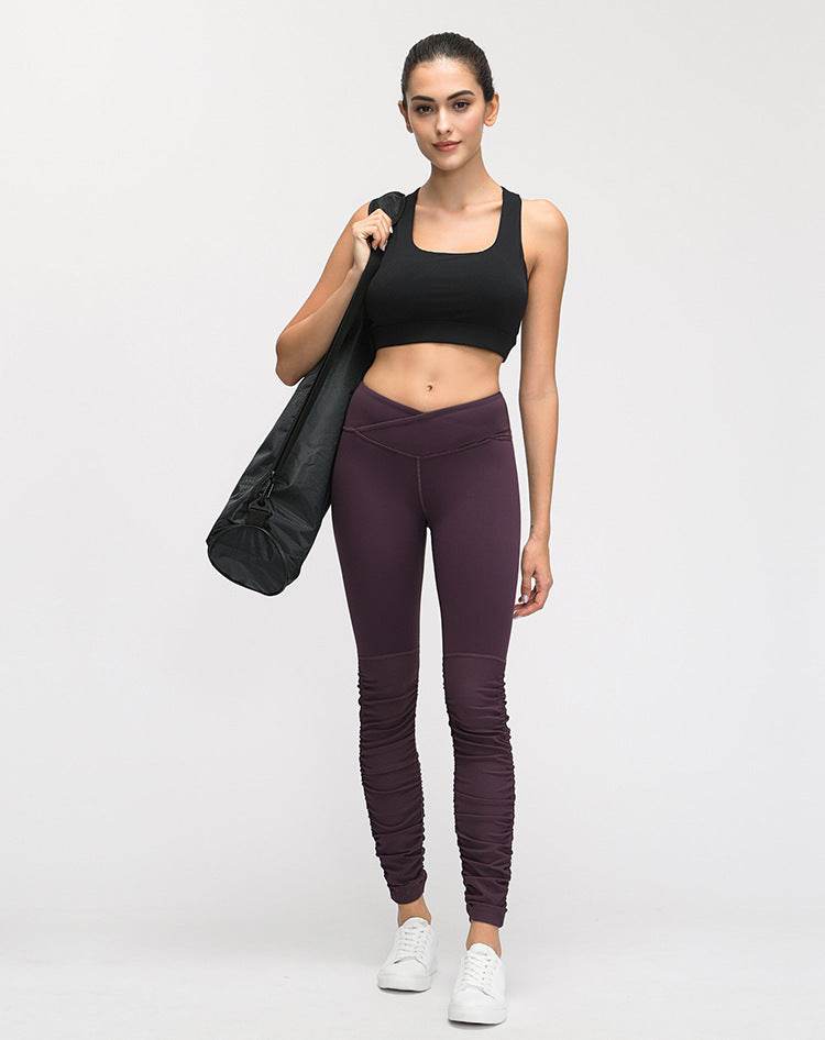 Contrast-panel sports bra - Mubimart