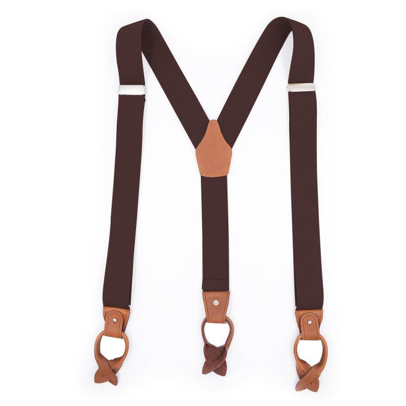 Brown casual suspenders - Mubimart