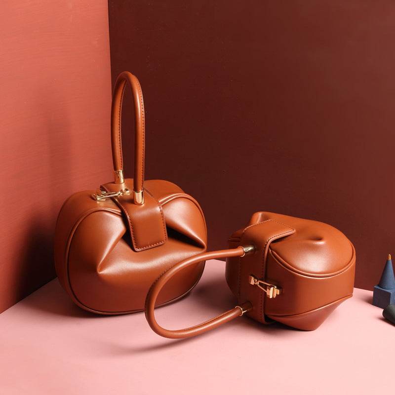 Leather handbags fashion dumplings handbag - Mubimart