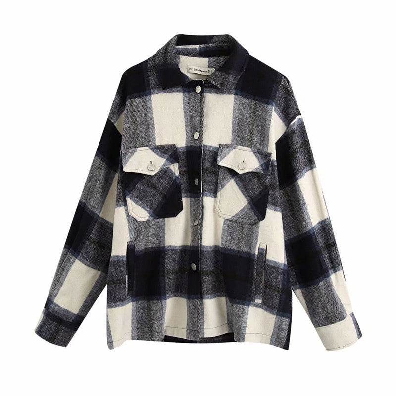 Woolen shirt jacket - Mubimart