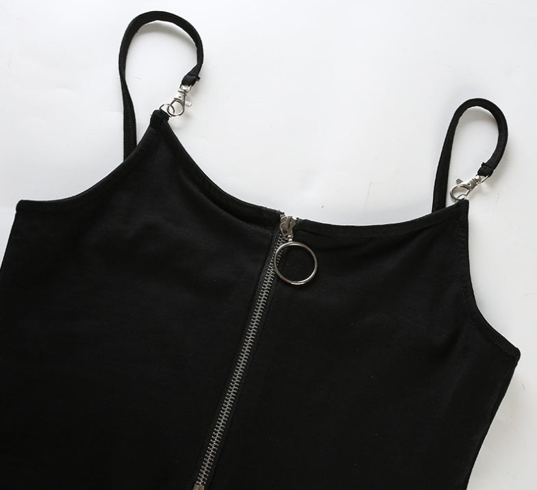 ZIPPER HOOKS BODYSUIT - Mubimart -  