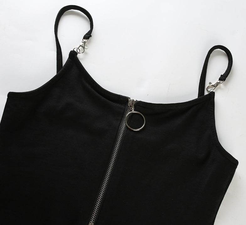 ZIPPER HOOKS BODYSUIT - Mubimart