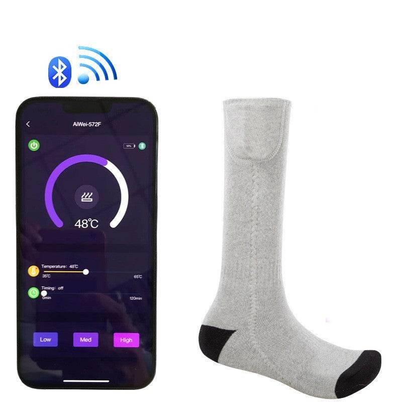Mobile APP Control Winter Heating Athletic Socks - Mubimart