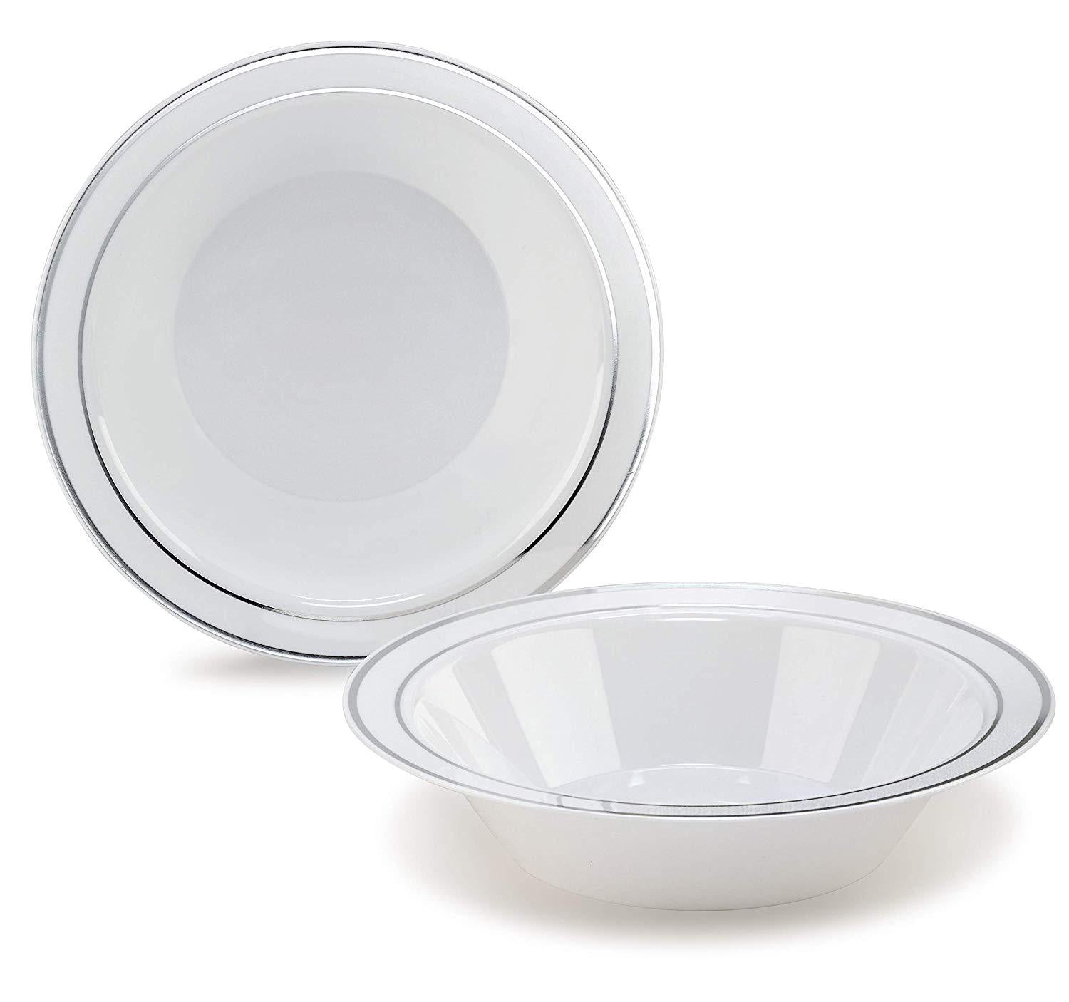 12OZ Disposable Bowl Gold Side Deep Dish Hard Plastic PS Salad Bowl - Mubimart -  