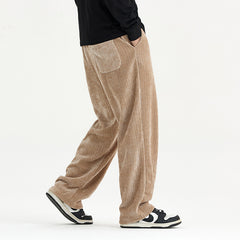 Corduroy Draped Knit Sweatpants For Men