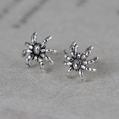 Fashion Men And Women Thai Silver Simple Literary Design Spider Earrings