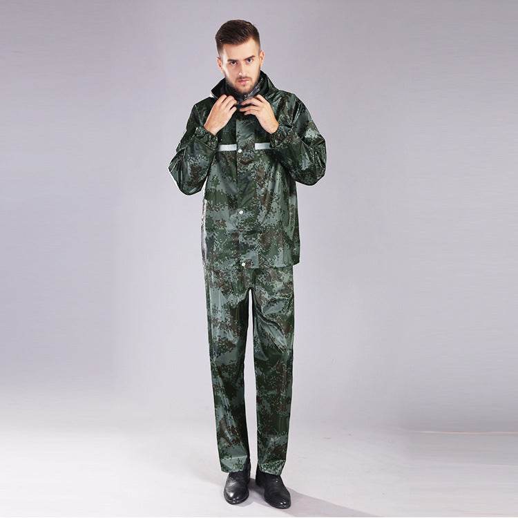 Split Raincoat Rain Pants Outdoor Jungle Camouflage Raincoat Suit - Mubimart