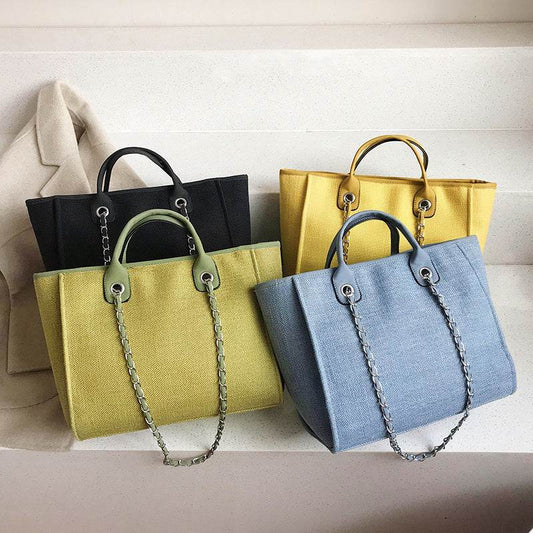 Bucket Bag Women Large Capacity Single Shoulder Diagonal Chain Tote Bag - Mubimart