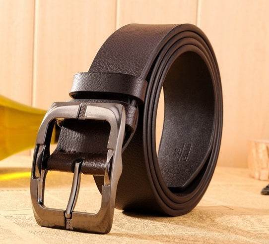 New Brand High Quality Men's Belts Luxury Brand Leather Belt Pin Buckle Black Business Pants Belt Belt Men's Belt - Mubimart