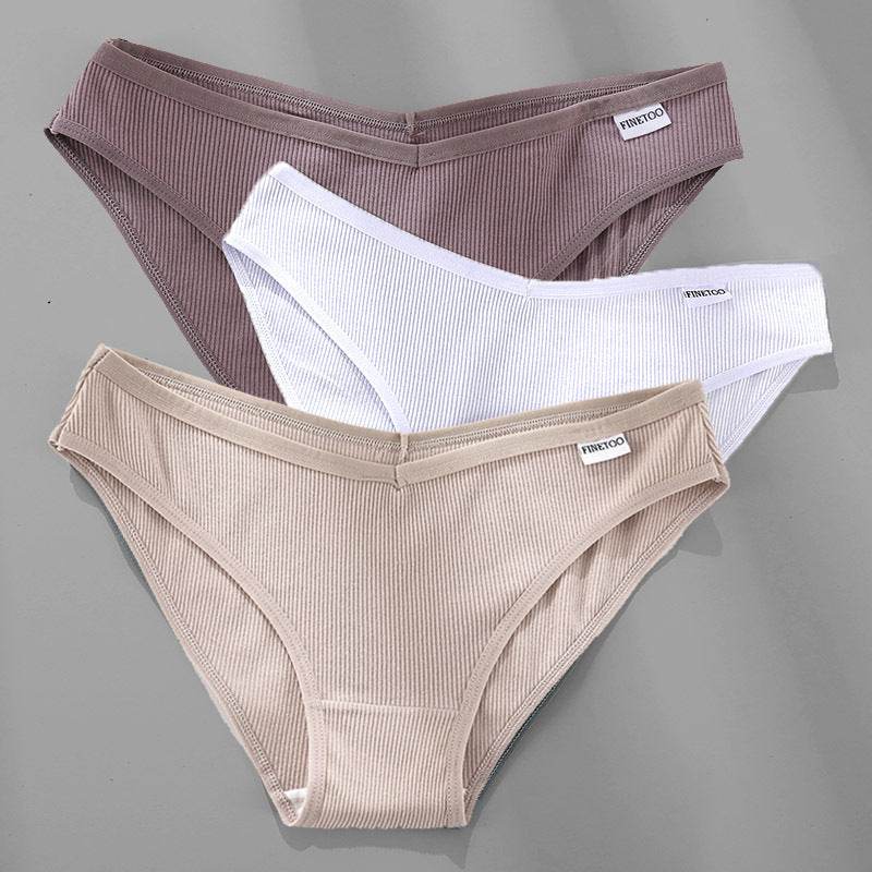 3PCS M-4XL Cotton Panties Female Underwear Sexy Women Briefs - Mubimart