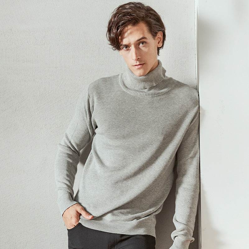 Mens bottoming shirt knitted sweater pullover Autumn - Mubimart