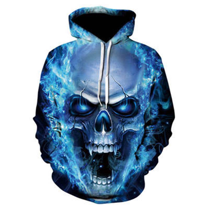 All kinds of fancy scary skull print hoodies - Mubimart